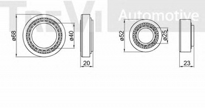 TREVI AUTOMOTIVE wb1359 -  Комплект подшипника ступицы колеса